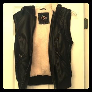 Black Faux Leather Vest